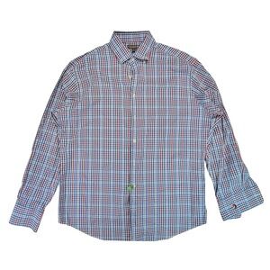 Peter Millar Summer Comfort Gingham Check Button Down Shirt Men's Large Blue Red